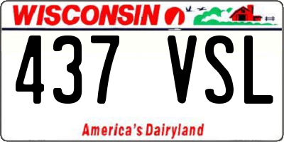 WI license plate 437VSL