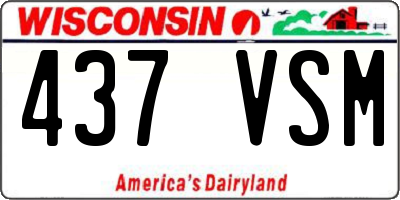 WI license plate 437VSM