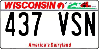WI license plate 437VSN
