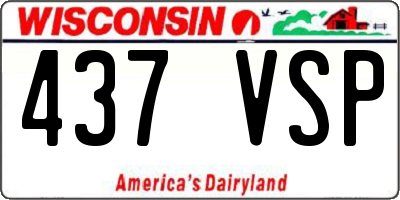 WI license plate 437VSP