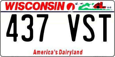 WI license plate 437VST