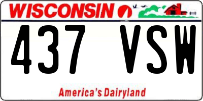 WI license plate 437VSW