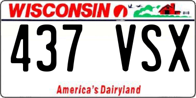 WI license plate 437VSX