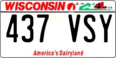WI license plate 437VSY