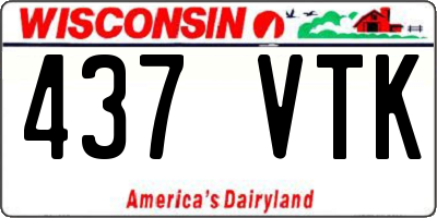 WI license plate 437VTK