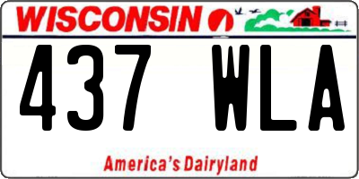 WI license plate 437WLA