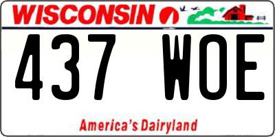 WI license plate 437WOE