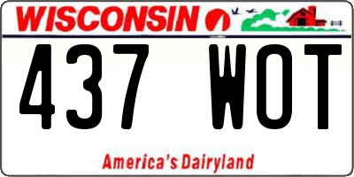 WI license plate 437WOT