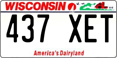 WI license plate 437XET