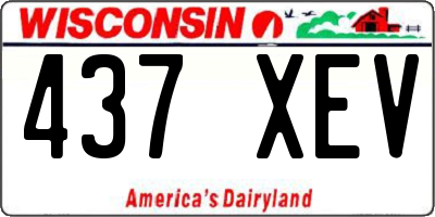 WI license plate 437XEV