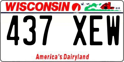 WI license plate 437XEW