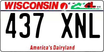 WI license plate 437XNL