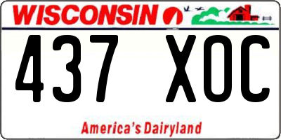 WI license plate 437XOC