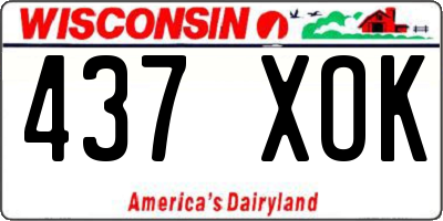 WI license plate 437XOK