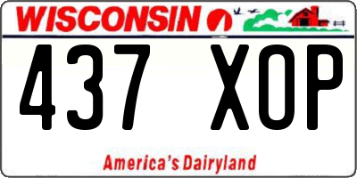 WI license plate 437XOP
