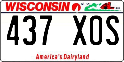 WI license plate 437XOS
