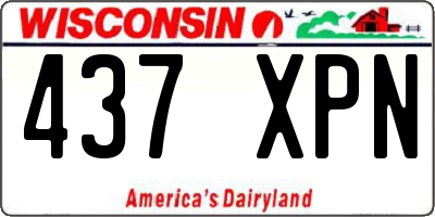 WI license plate 437XPN