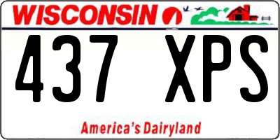 WI license plate 437XPS