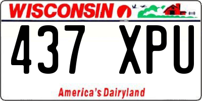 WI license plate 437XPU