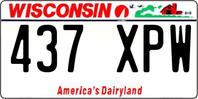 WI license plate 437XPW