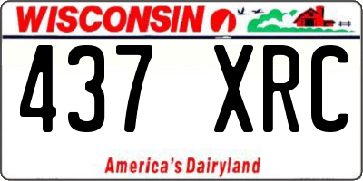 WI license plate 437XRC