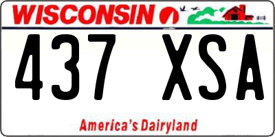WI license plate 437XSA