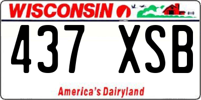 WI license plate 437XSB
