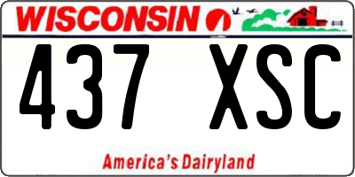 WI license plate 437XSC