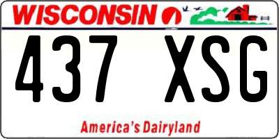 WI license plate 437XSG