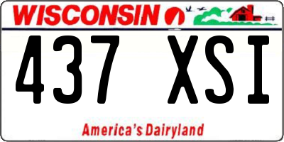 WI license plate 437XSI