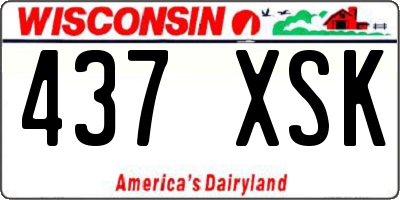 WI license plate 437XSK