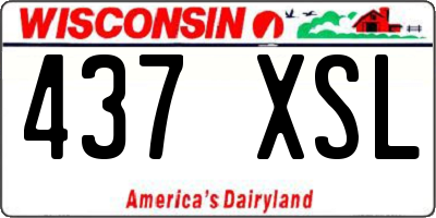 WI license plate 437XSL