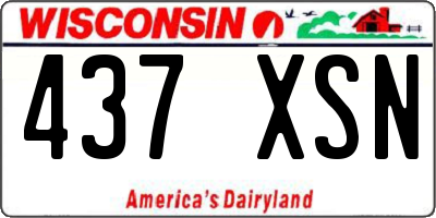 WI license plate 437XSN