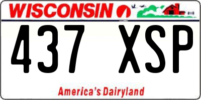 WI license plate 437XSP