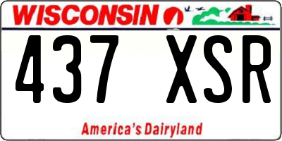 WI license plate 437XSR