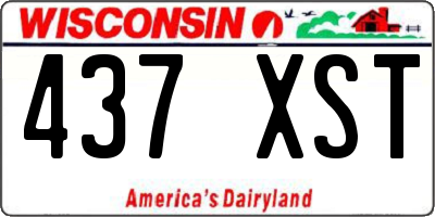 WI license plate 437XST