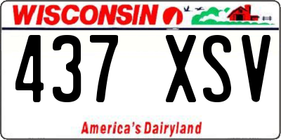 WI license plate 437XSV