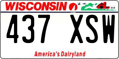 WI license plate 437XSW
