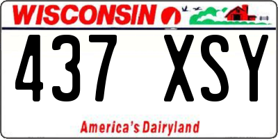 WI license plate 437XSY