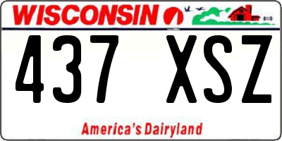 WI license plate 437XSZ