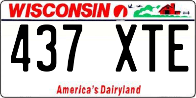 WI license plate 437XTE