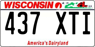 WI license plate 437XTI