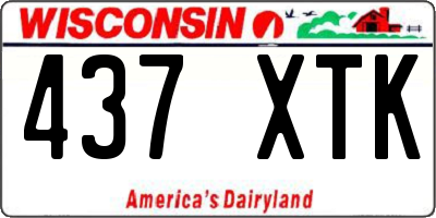 WI license plate 437XTK