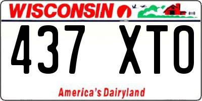 WI license plate 437XTO