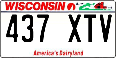 WI license plate 437XTV