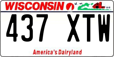 WI license plate 437XTW