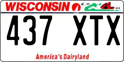 WI license plate 437XTX