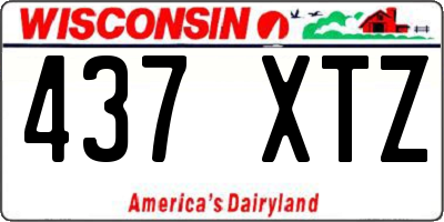 WI license plate 437XTZ