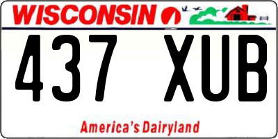 WI license plate 437XUB