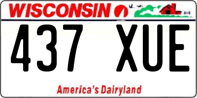 WI license plate 437XUE